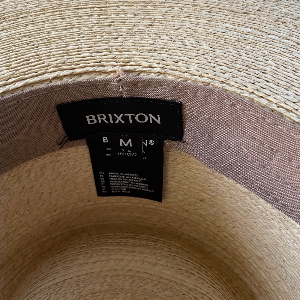 Brixton wide brim straw hat size medium - Picture 4 of 5